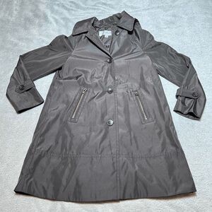 Marc New York Raincoat Jacket Womens Small Chocolate Brown Andrew Marc Hooded